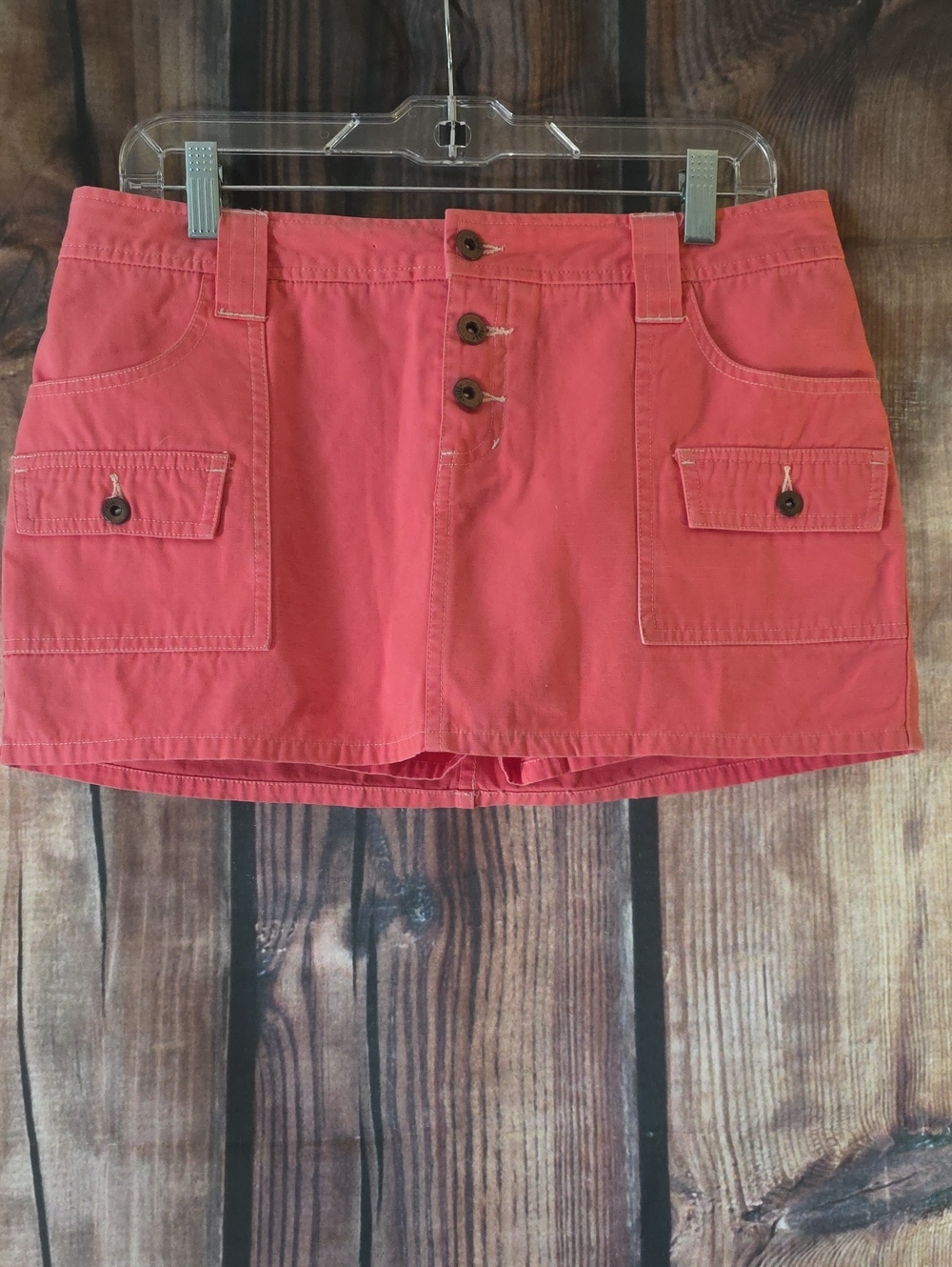 TILT Size 7 Coral Utility Skort with Button Front